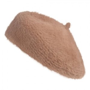 Dětský hnědý chlupatý baret – 23x3 cm