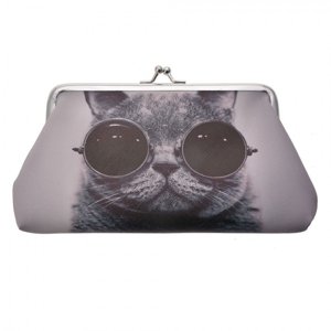 Peněženka s kočkou v brýlích – 18x10 cm