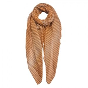 Okrovo béžový šátek s proužky – 90x180 cm