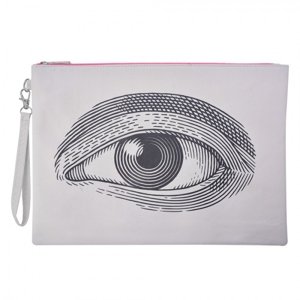 Šedo růžová toaletní taška s okem L – 34x24 cm