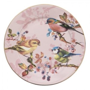 Porcelánový dezertní talířek Bird Rosé – 21x2 cm
