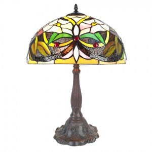 Stolní lampa Tiffany Cream Carolien – 41x58 cm