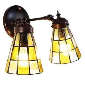 Nástěnná lampa Tiffany Chessboa – 30x23x23 cm