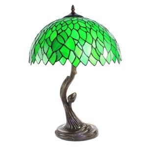 Zelená stolní lampa Tiffany ve tvaru stromu Tree green – 41x57 cm