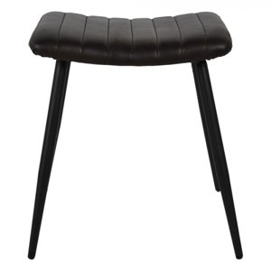 Černá stolička s koženým sedákem – 43x38x47 cm