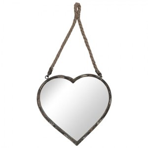 Závěsné zrcadlo srdce – 33x2x32 cm