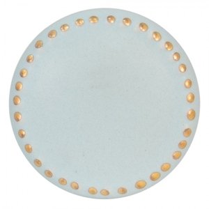 Modrá keramická úchytka ze zlatými puntíky Lennaert – 4x3 cm