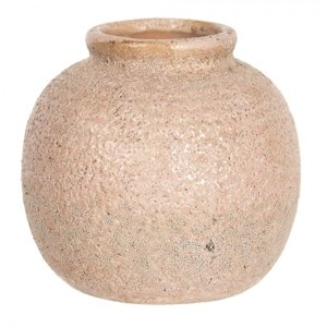 Starorůžová váza s patinou – 8x8 cm