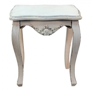 Bílý antik odkládací stolek Nicolas – 52x35x58 cm