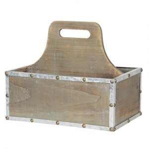 Dřevěný box s držadlem – 28x19x24 cm