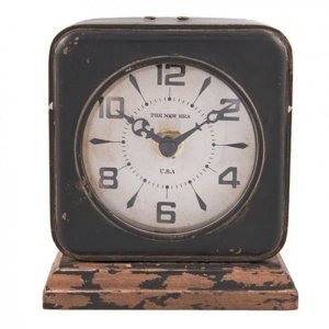 Kovové stolní retro hodiny s patinou – 11x5x12 cm