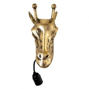 Bronzová antik nástěnná lampa žirafa – 34x14x28 cm