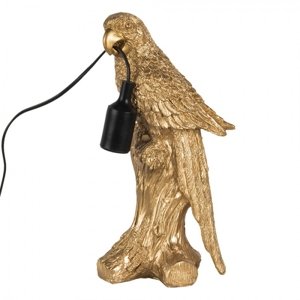 Zlatá stolní lampa papoušek – 18x13x36 cm
