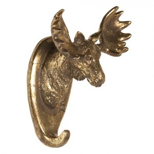 Zlatý nástěnný háček ve tvaru hlavy soba – 10x7x13 cm