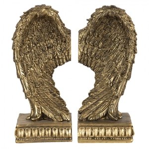 Zlaté křídlo na podstavci (2 ks) – 17x9x19 cm