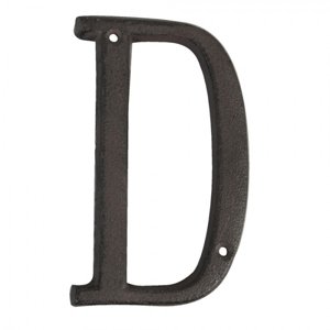 Nástěnné kovové písmeno D – 8x1x13 cm