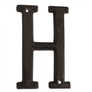 Nástěnné kovové písmeno H – 8x1x13 cm