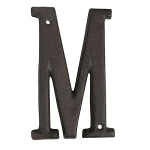 Nástěnné kovové písmeno M – 8x1x13 cm