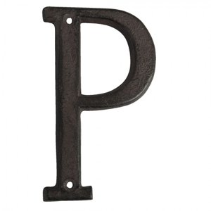 Nástěnné kovové písmeno P – 8x1x13 cm