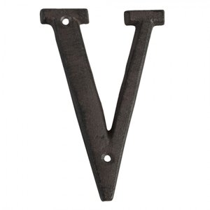 Nástěnné kovové písmeno V – 8x1x13 cm