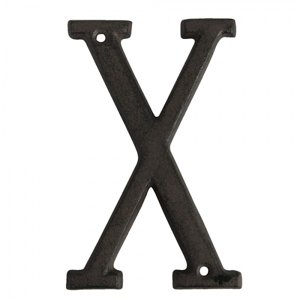 Nástěnné kovové písmeno X – 8x1x13 cm