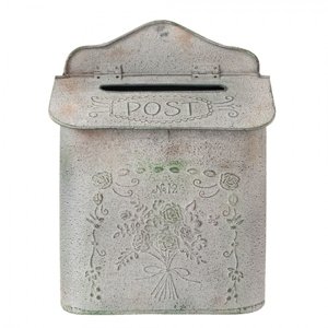 Šedá vintage poštovní  schránka – 26x10x35 cm