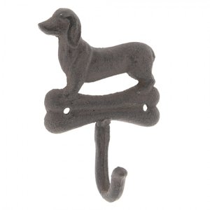 Kovový nástěnný háček Pes s kostičkou – 10x4x15 cm