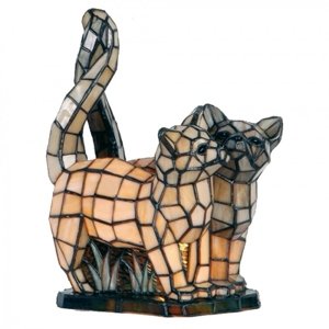 Dekorativní lampa Tiffany kočky – 27x18x35 cm