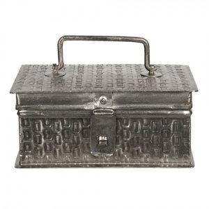 Kovový úložný box ve stříbrné barvě Barend – 18x11x8 cm