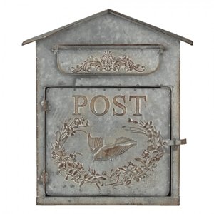 Poštovní plechová retro schránka – 31x12x36 cm