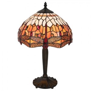 Stolní lampa Tiffany Dragonfly orange – 31x47 cm
