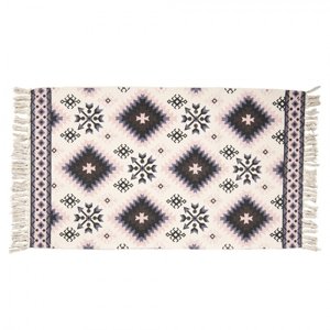 Bavlněný koberec s barevnými ornamenty a třásněmi – 70x120 cm