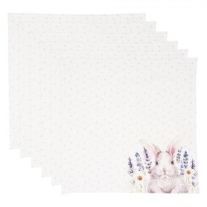 Textilní ubrousky Lavander Fields s králíčkem – 40x40 cm