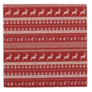 Červené papírové ubrousky Nordic Christmas – 33x33 cm