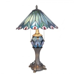 Stolní lampa Tiffany Peacock – 40x65 cm