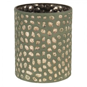Šedivá skleněná váza s nádechem bronzu – 15x13 cm