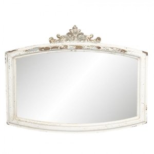 Nástěnné zrcadlo v dřevěném rámu s patinou a ornamenty- 72*4*55 cm – 72x4x55 cm