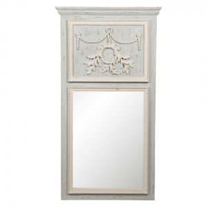 Nástěnné zrcadlo v ozdobném rámu s římsou – 65x5x120 cm