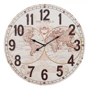 Nástěnné hodiny hnědé 58*4 cm / 1*AA – 58x4 cm