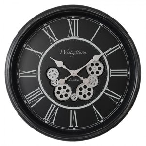 Nástěnné hodiny černé 58*8 cm / 3*AA – 58x8 cm