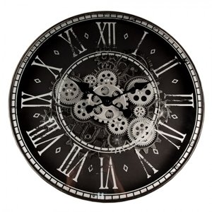 Nástěnné hodiny černé 50*7 cm / 3*AA – 50x7 cm