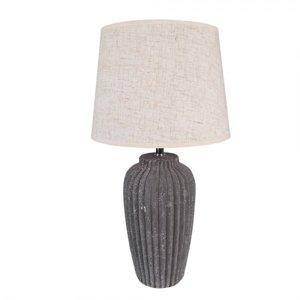 Šedá stolní lampa s keramickou nohou Rosemarijn – 24x45 cm