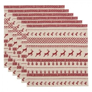 Textilní ubrousky Nordic Christmas (6ks) – 40x40 cm