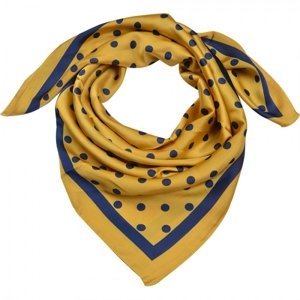 Žluto modrý šátek s puntíky – 90x90 cm