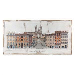 Vintage obraz na jutě Roma Piazza – 120x3x60 cm