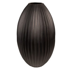 Černá kovová váza Roeli – 24x39 cm