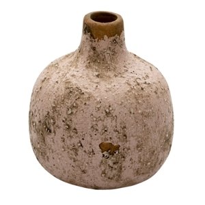 Růžová keramická váza s patinou Paul – 9x9 cm