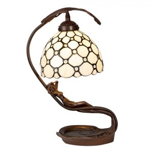 Krémová stolní lampa Tiffany Trees – 28x20x41 cm