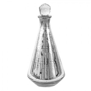 Stříbrná antik skleněná karafa – 12x26 cm