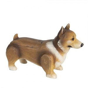 Dřevěná dekorace psa s úložným prostorem – 34x11x22 cm